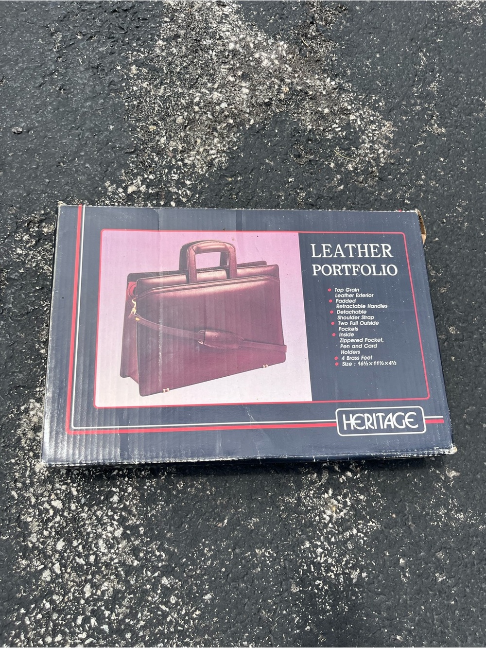Heritage Brown Leather Briefcase Portfolio Retractable Handles Detachable Strap